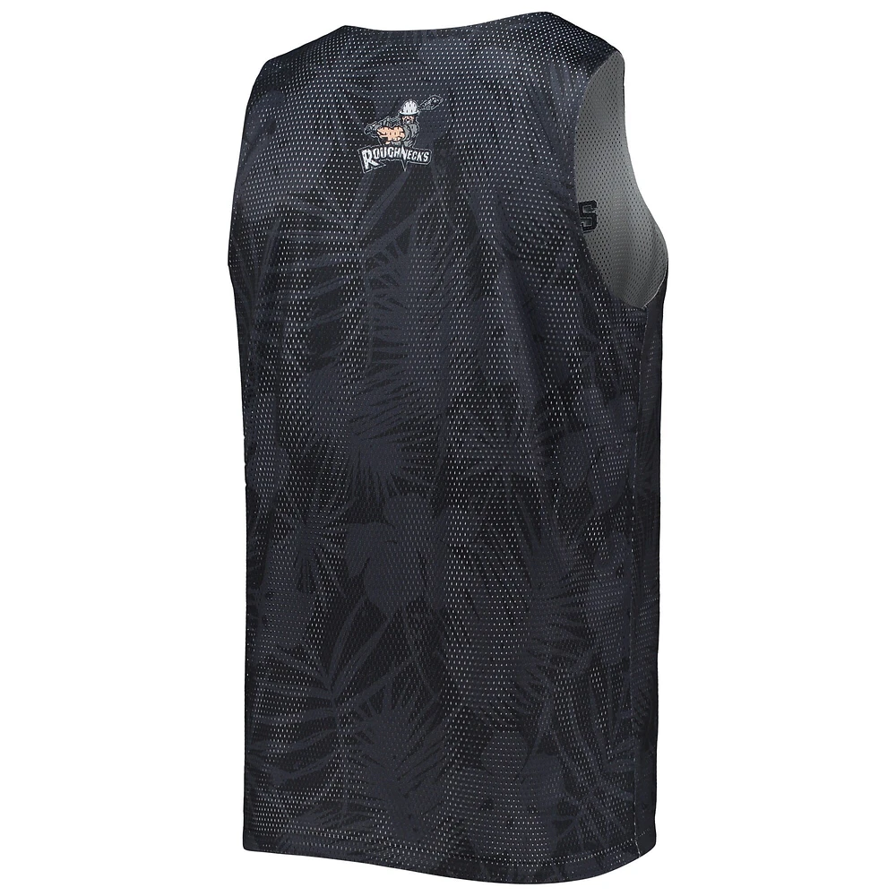 Débardeur réversible en maille FOCO Calgary Roughnecks pour hommes, noir/gris