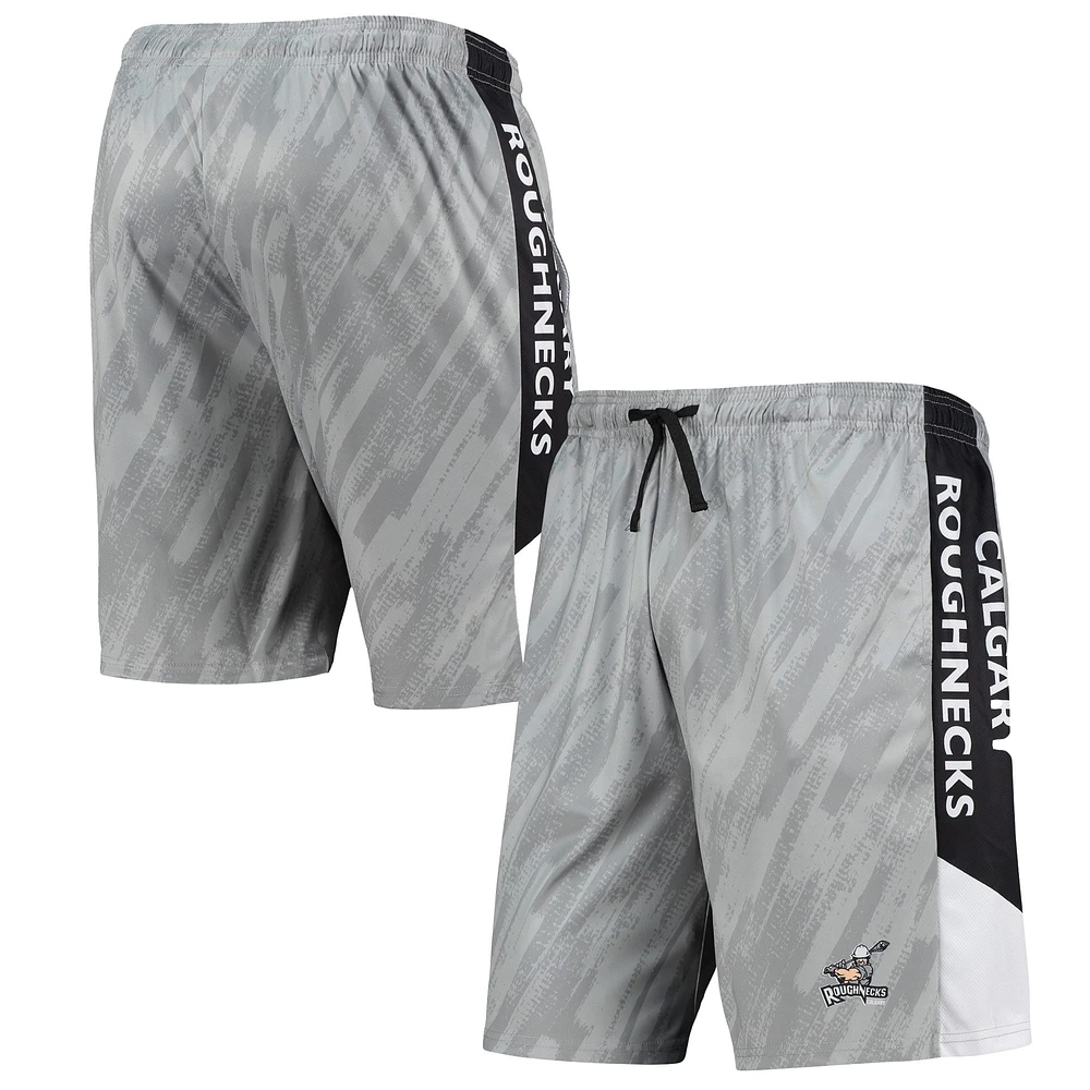 Short en maille statique FOCO Calgary Roughnecks pour hommes, gris