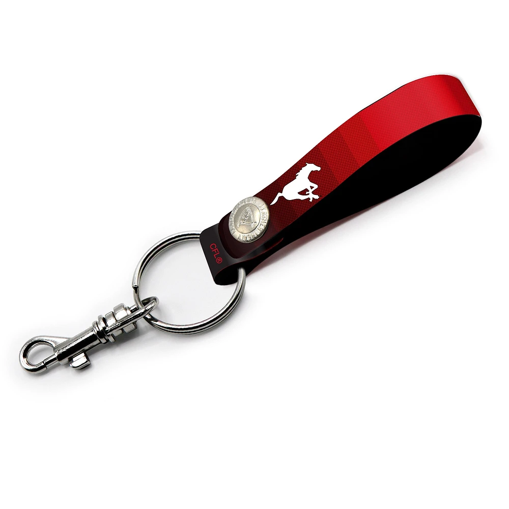 Calgary Stampeders Personalized Leather Loop Keychain