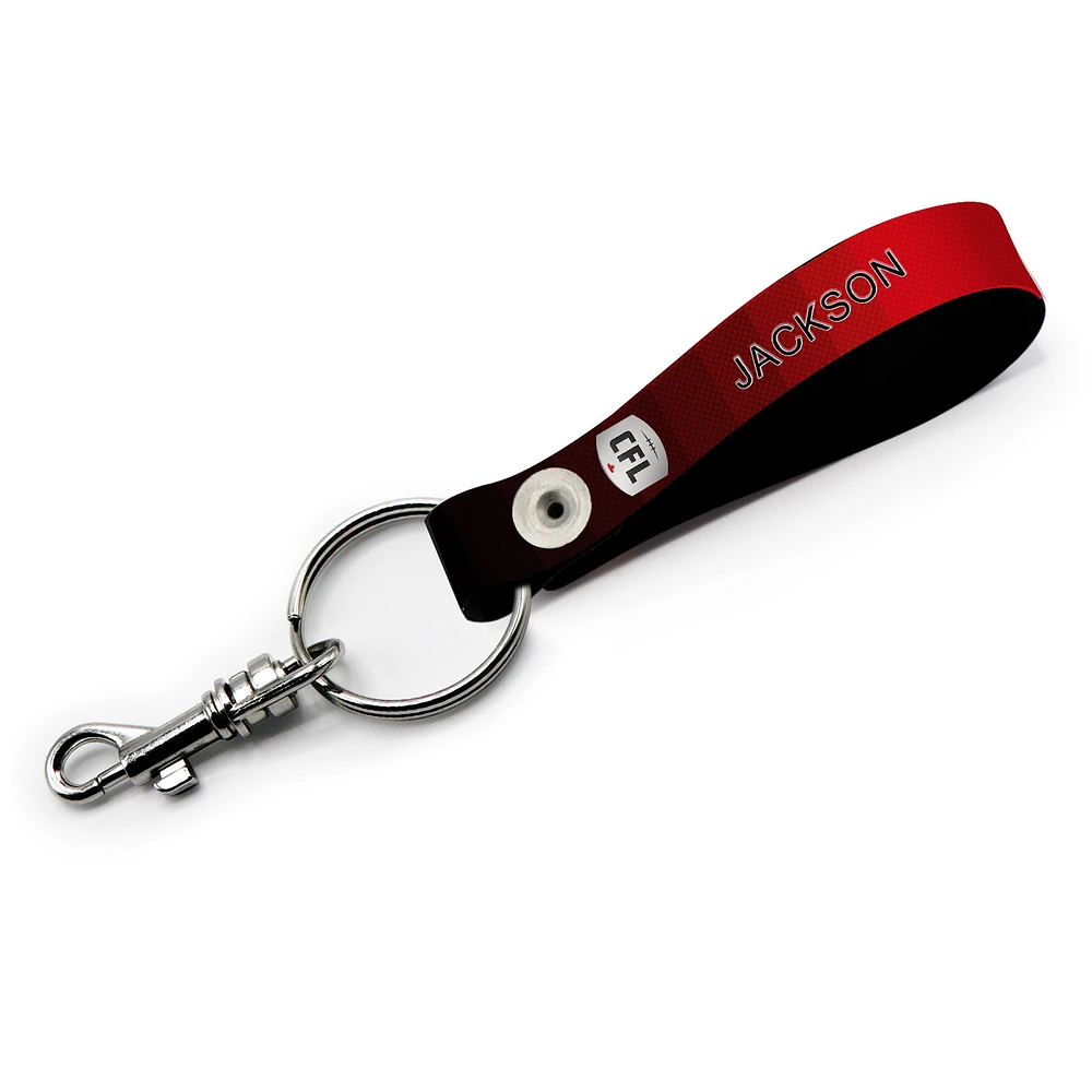 Calgary Stampeders Personalized Leather Loop Keychain