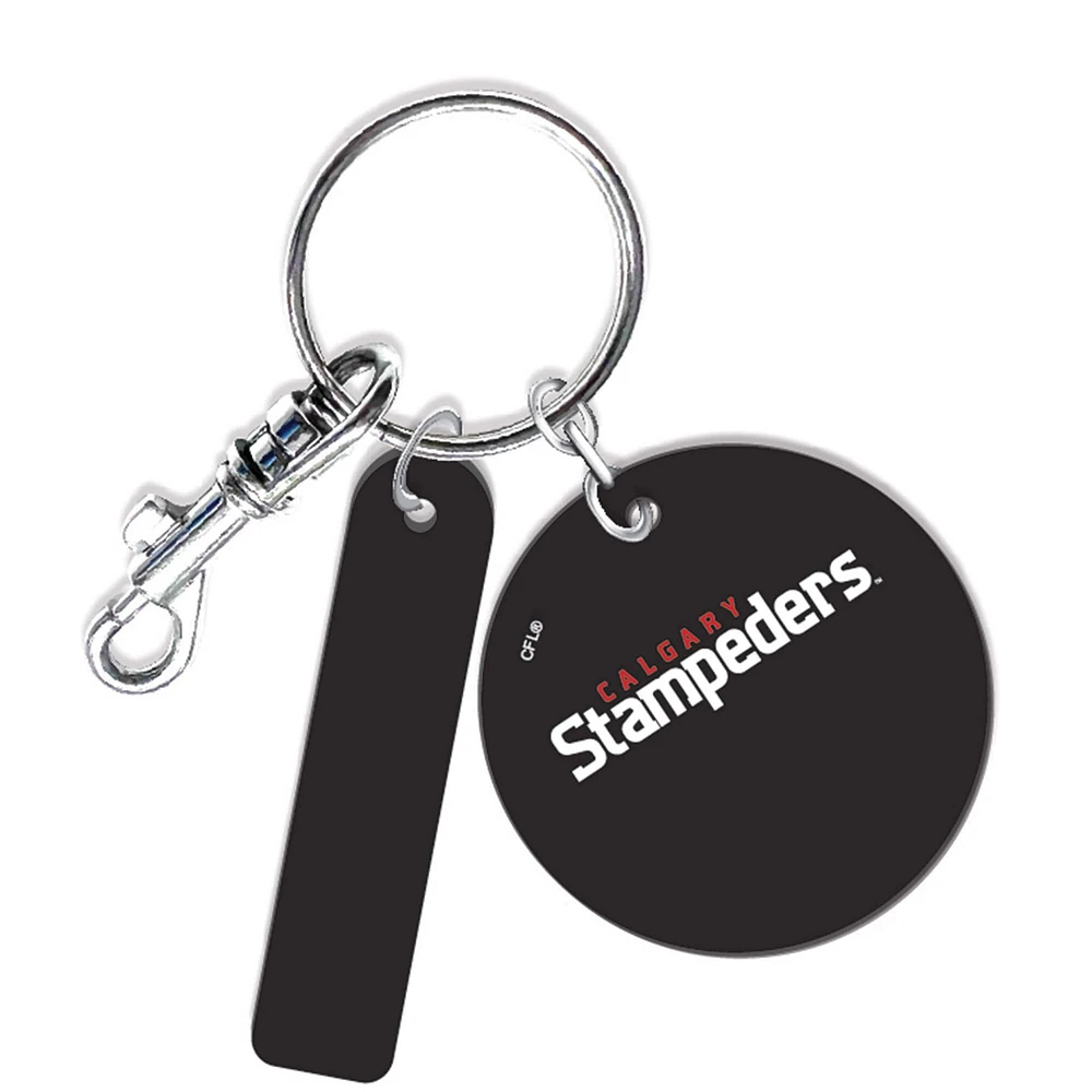Porte-clés rond en cuir personnalisé des Stampeders de Calgary