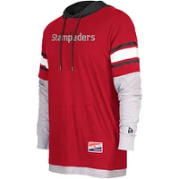 Men's 5th & Ocean by New Era Red Calgary Stampeders Twofer Pullover Hoodie