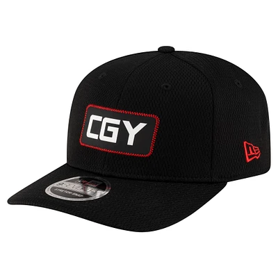 Casquette extensible noire à boutons-pression 9SEVENTY Sideline des Stampeders de Calgary de New Era pour homme