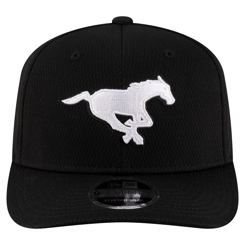 Men's New Era Black Calgary Stampeders Sideline Alternate 9SEVENTY Stretch-Snap Hat