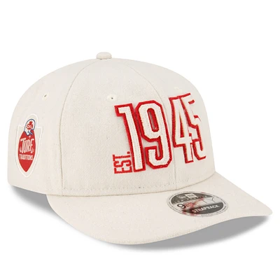 Men's New Era Cream Calgary Stampeders Turf Traditions Retro Crown 9FIFTY Adjustable Snapback Hat