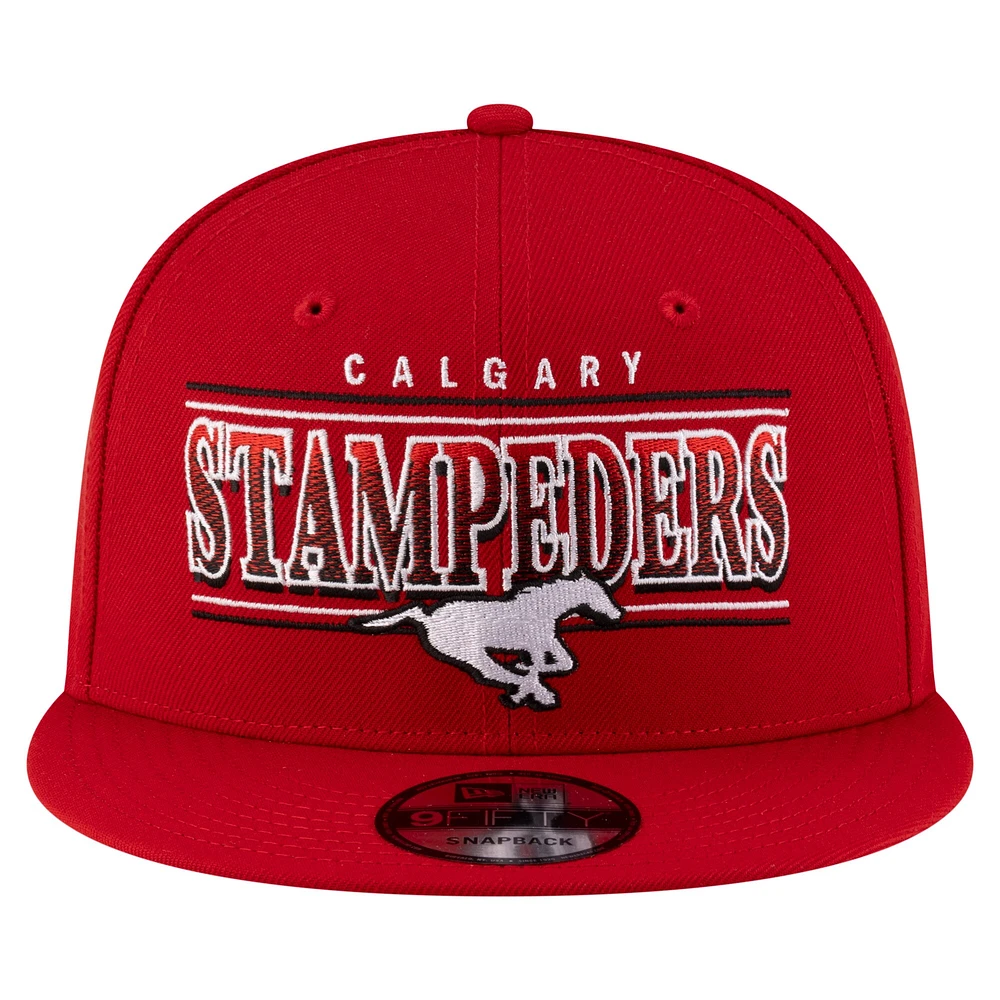Men's New Era Red Calgary Stampeders Sideline 9FIFTY Snapback Hat