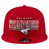 Men's New Era Red Calgary Stampeders Sideline 9FIFTY Snapback Hat