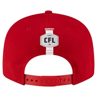 Men's New Era Red Calgary Stampeders Sideline 9FIFTY Snapback Hat