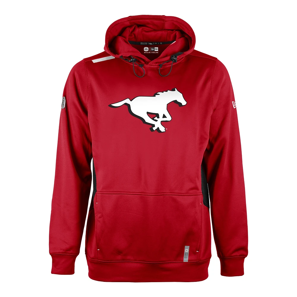 Men's New Era  Red Calgary Stampeders Sideline Clutch Performance Pullover Hoodie