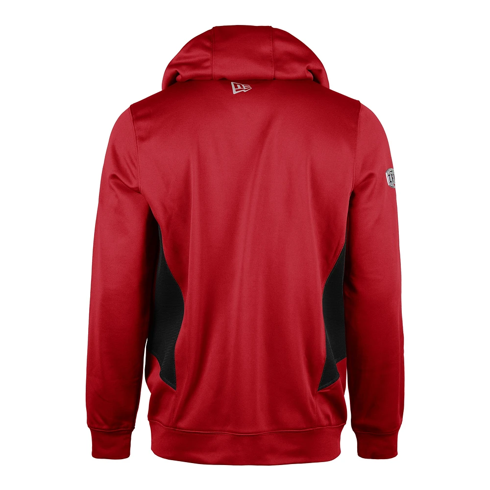 Men's New Era  Red Calgary Stampeders Sideline Clutch Performance Pullover Hoodie