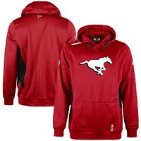 Men's New Era  Red Calgary Stampeders Sideline Clutch Performance Pullover Hoodie