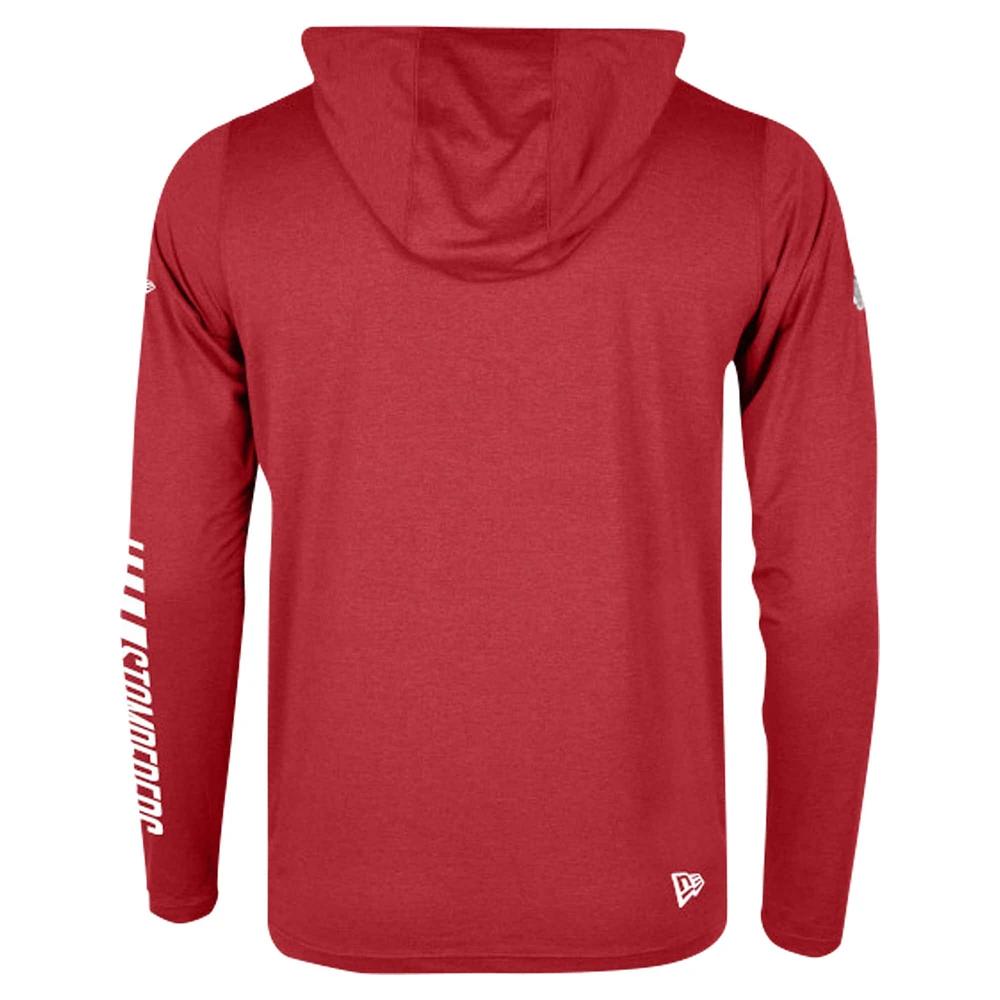 Men's New Era Red Calgary Stampeders Sideline Corral Long Sleeve Hoodie T-Shirt