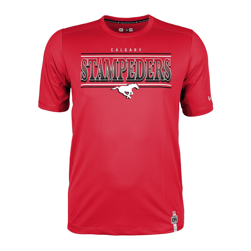 T-shirt de performance rouge New Era pour homme des Stampeders Calgary