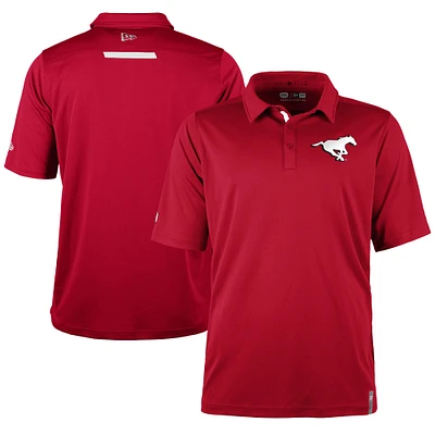 Men's New Era  Red Calgary Stampeders Sideline Roster Performance Polo