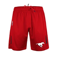 Short 5th & Ocean by New Era rouge pour hommes des Stampeders de Calgary Sideline Swift Performance en tricot