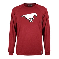 T-shirt à manches longues 5th & Ocean by New Era rouge pour hommes des Stampeders de Calgary Sideline Thrive Performance