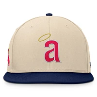 Men's Fanatics Natural/Navy California Angels Cooperstown Collection Bounder Snapback Hat