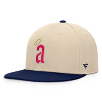 Men's Fanatics Natural/Navy California Angels Cooperstown Collection Bounder Snapback Hat