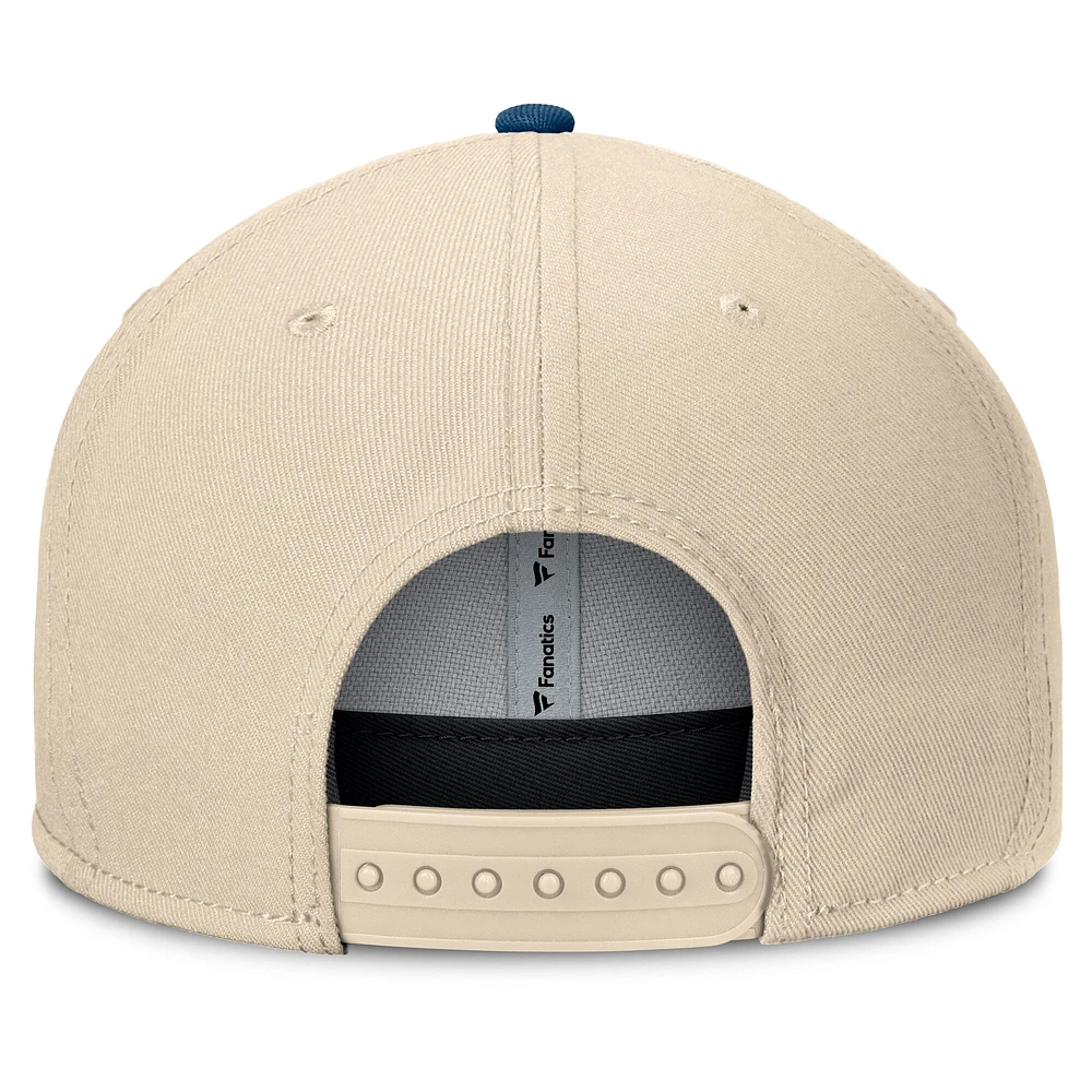 Men's Fanatics Natural/Navy California Angels Cooperstown Collection Bounder Snapback Hat