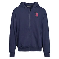 Men's Levelwear  Navy California Angels Uphill City Core Logo Cooperstown Collection Full-Zip Hoodie