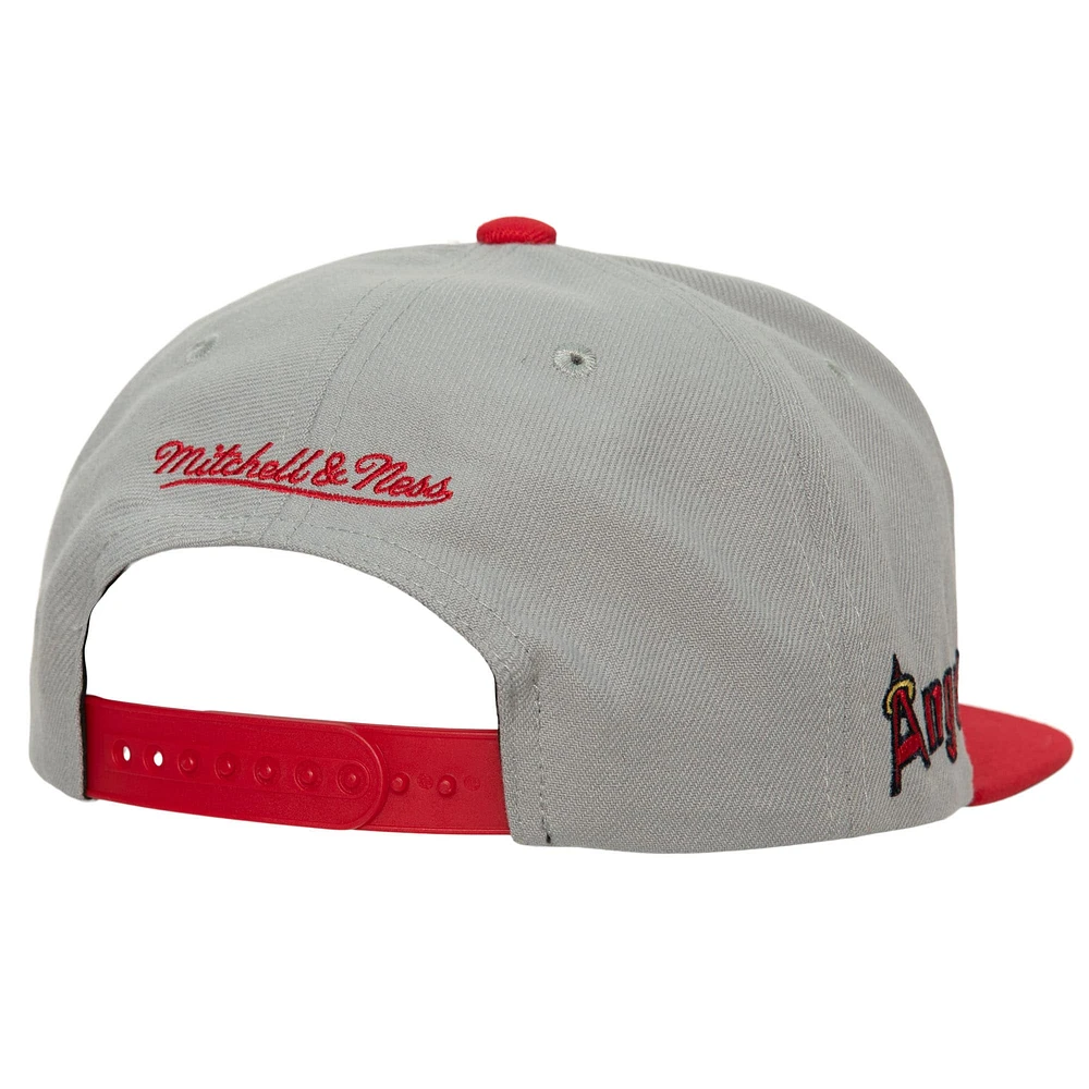 Men's Mitchell & Ness Gray California Angels 1989-1992 Cooperstown Collection Away Snapback Hat