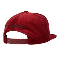 Casquette snapback en velours côtelé rouge pour homme Mitchell & Ness California Angels