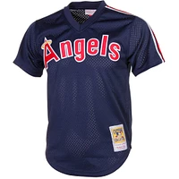 Maillot d'entraînement de frappeur en maille Mitchell & Ness Reggie Jackson Navy California Angels Cooperstown pour hommes