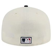 Casquette ajustée 59FIFTY Chrome New Era pour hommes, crème, California Angels Cooperstown Collection 1972