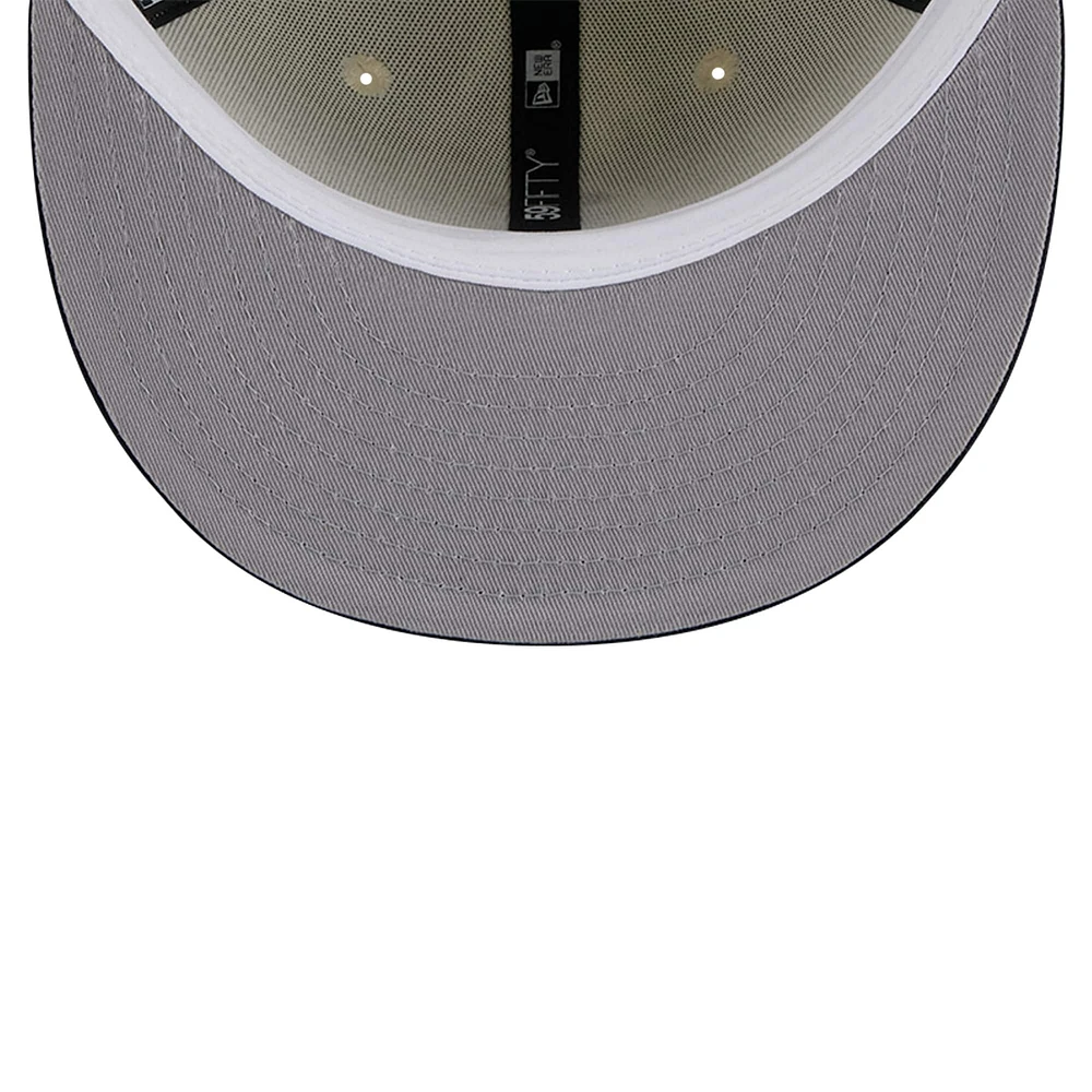 Casquette ajustée 59FIFTY Chrome New Era pour hommes, crème, California Angels Cooperstown Collection 1972