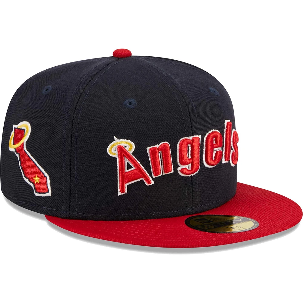 Casquette ajustée New Era California Angels Cooperstown Collection Retro Jersey Script 59FIFTY pour homme