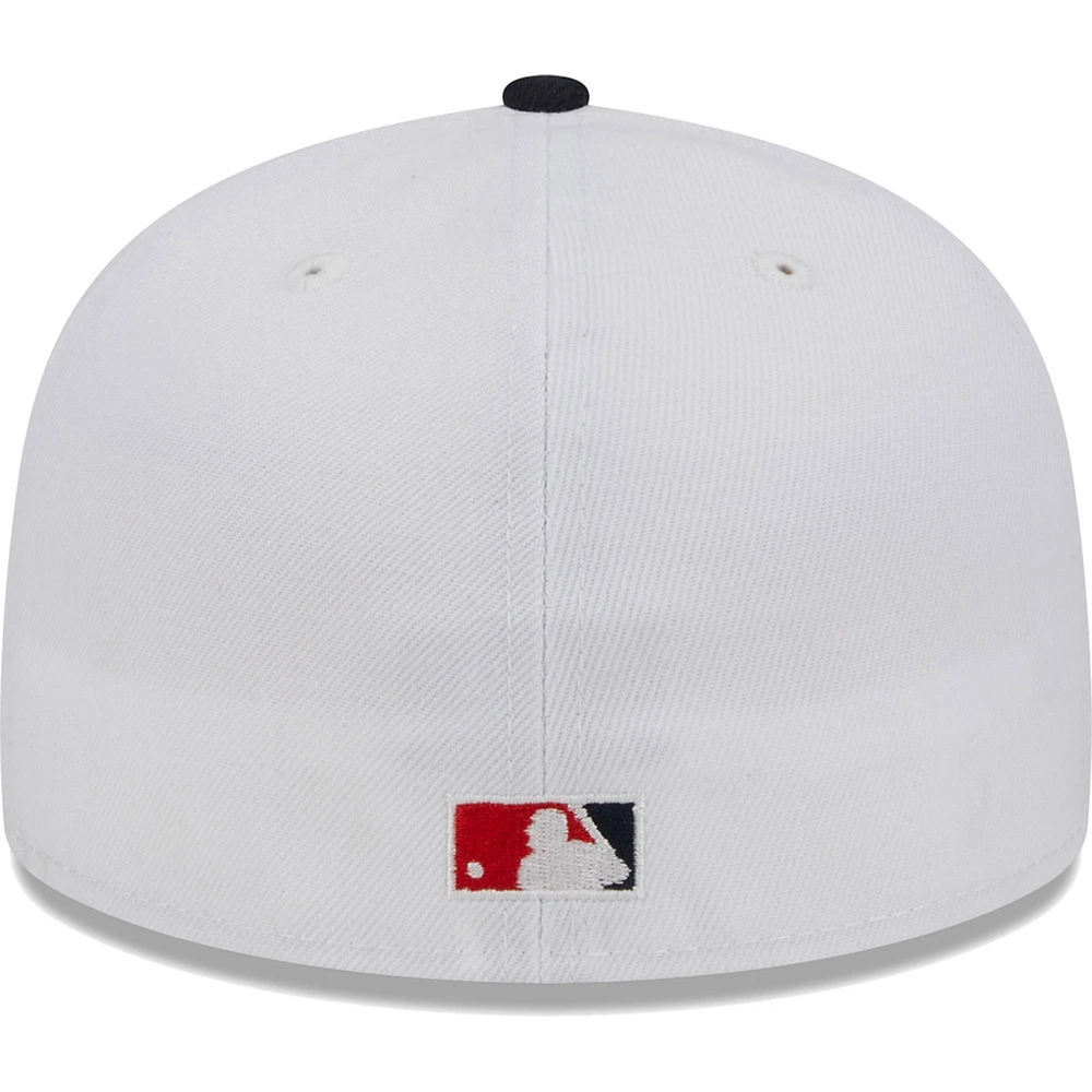 Casquette ajustée 59FIFTY California Angels Optic New Era pour homme, blanc/bleu marine