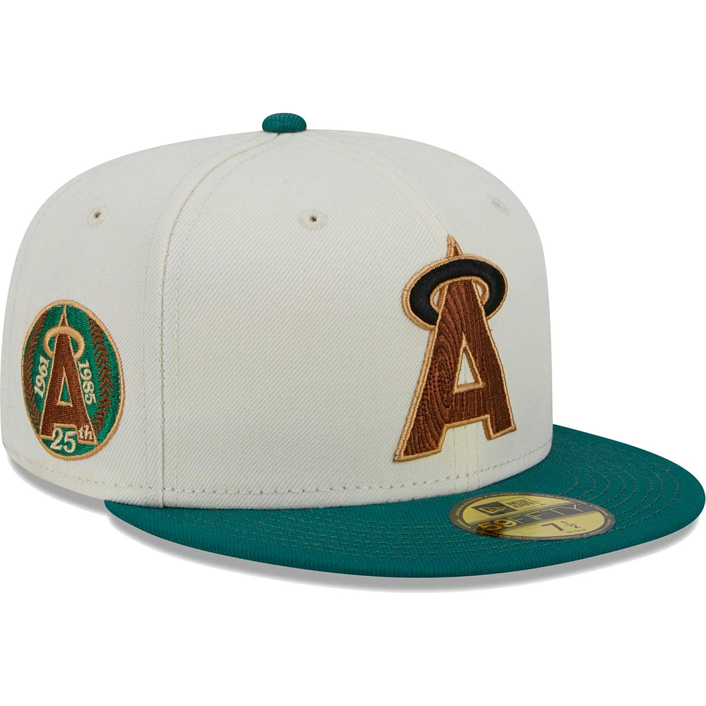 Men's New Era White California Angels Cooperstown Collection Camp 59FIFTY Fitted Hat