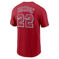 T-shirt homme Nike Bo Jackson rouge California Angels Cooperstown Collection Name & Number