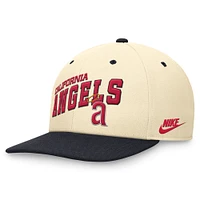 Casquette Snapback Performance Nike pour hommes, crème/bleu marine, California Angels Rewind Cooperstown Collection