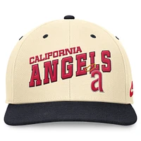 Casquette Snapback Performance Nike pour hommes, crème/bleu marine, California Angels Rewind Cooperstown Collection