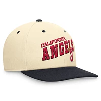 Casquette Snapback Performance Nike pour hommes, crème/bleu marine, California Angels Rewind Cooperstown Collection