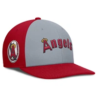Casquette Nike Pro Performance Snapback grise/rouge California Angels Cooperstown Collection pour homme