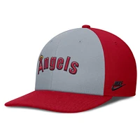 Casquette Nike Pro Performance Snapback grise/rouge California Angels Cooperstown Collection pour homme