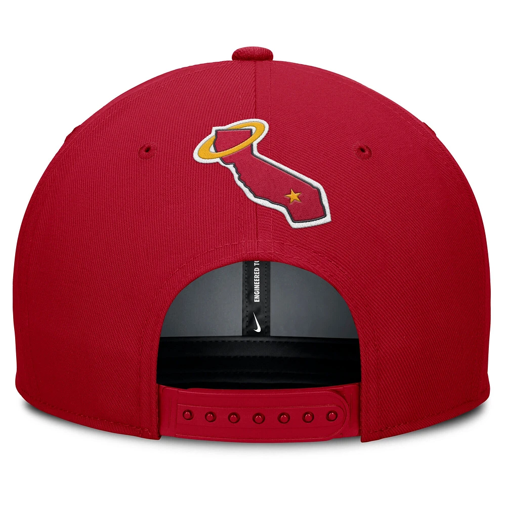 Casquette Nike Pro Performance Snapback grise/rouge California Angels Cooperstown Collection pour homme