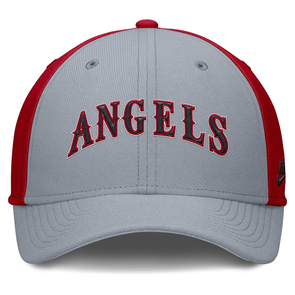 Men's Nike Gray/Red California Angels Rise Swoosh Performance Flex Hat