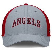 Men's Nike Gray/Red California Angels Rise Swoosh Performance Flex Hat