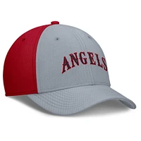 Men's Nike Gray/Red California Angels Rise Swoosh Performance Flex Hat