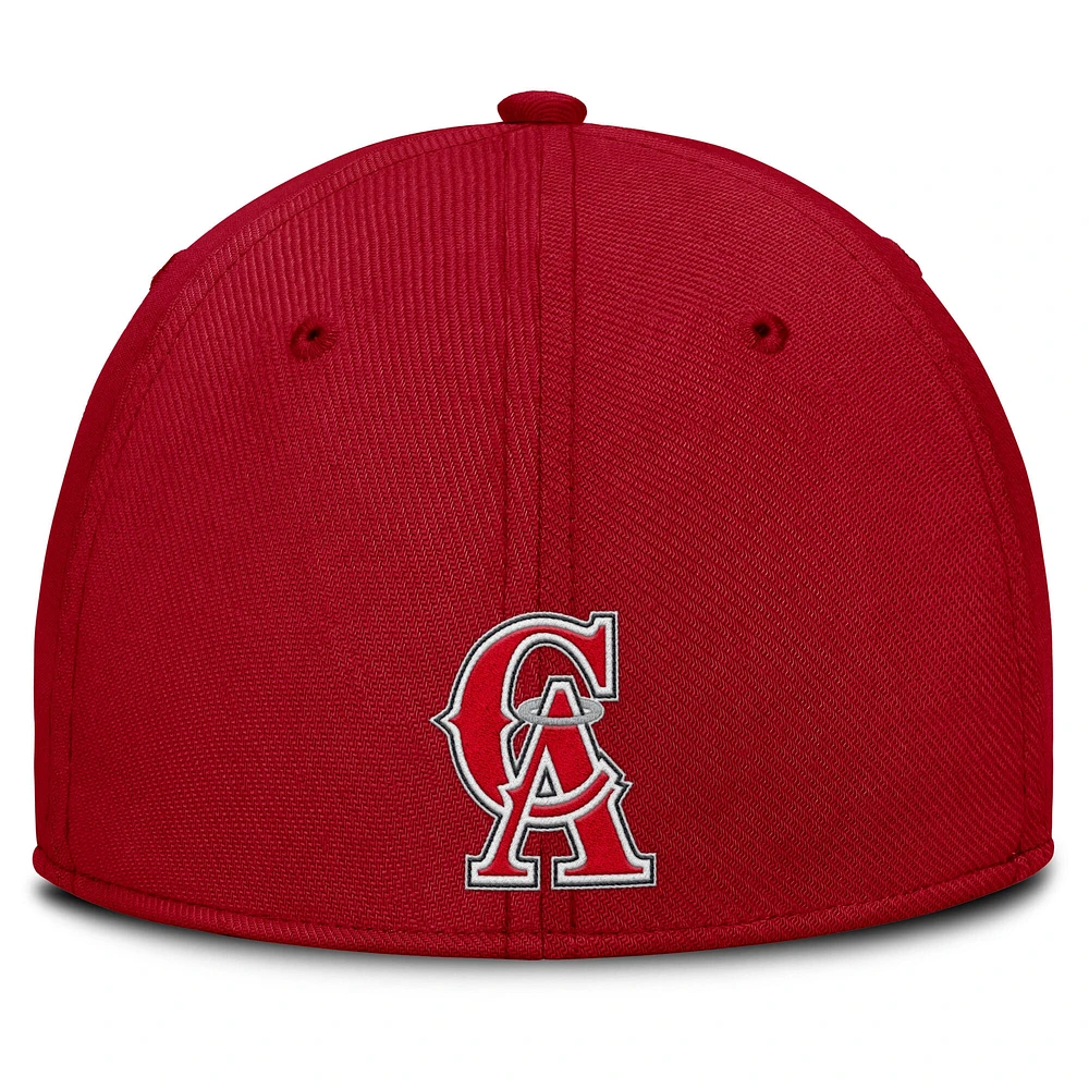Men's Nike Gray/Red California Angels Rise Swoosh Performance Flex Hat
