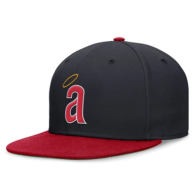 Casquette ajustée Nike California Angels Rewind Cooperstown True Performance pour homme, bleu marine/rouge