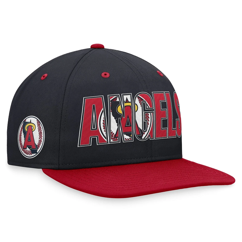 Casquette Nike California Angels Cooperstown Collection Pro Snapback pour homme, bleu marine