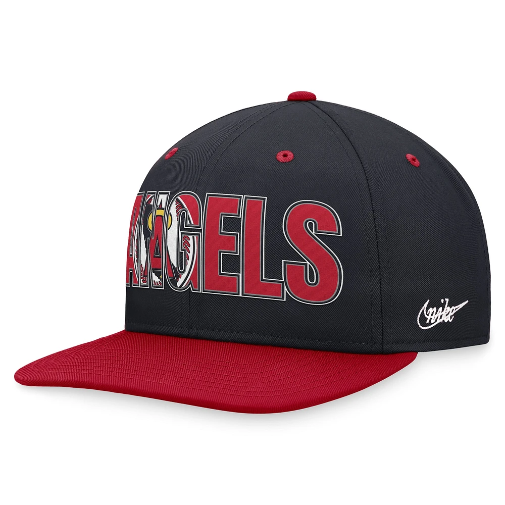 Casquette Nike California Angels Cooperstown Collection Pro Snapback pour homme, bleu marine