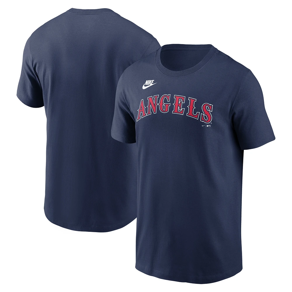 Men's Nike Navy California Angels Cooperstown Wordmark T-Shirt