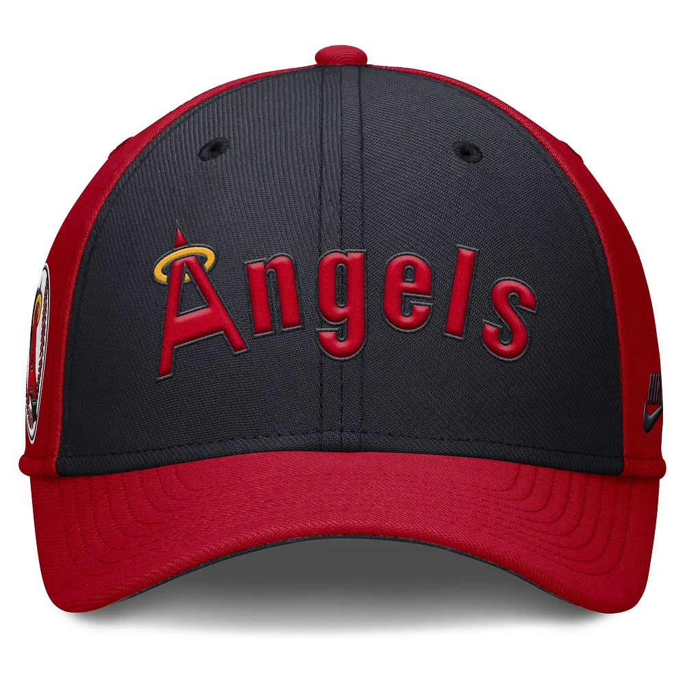 Men's Nike Red/Navy California Angels Rise Swoosh Performance Flex Hat