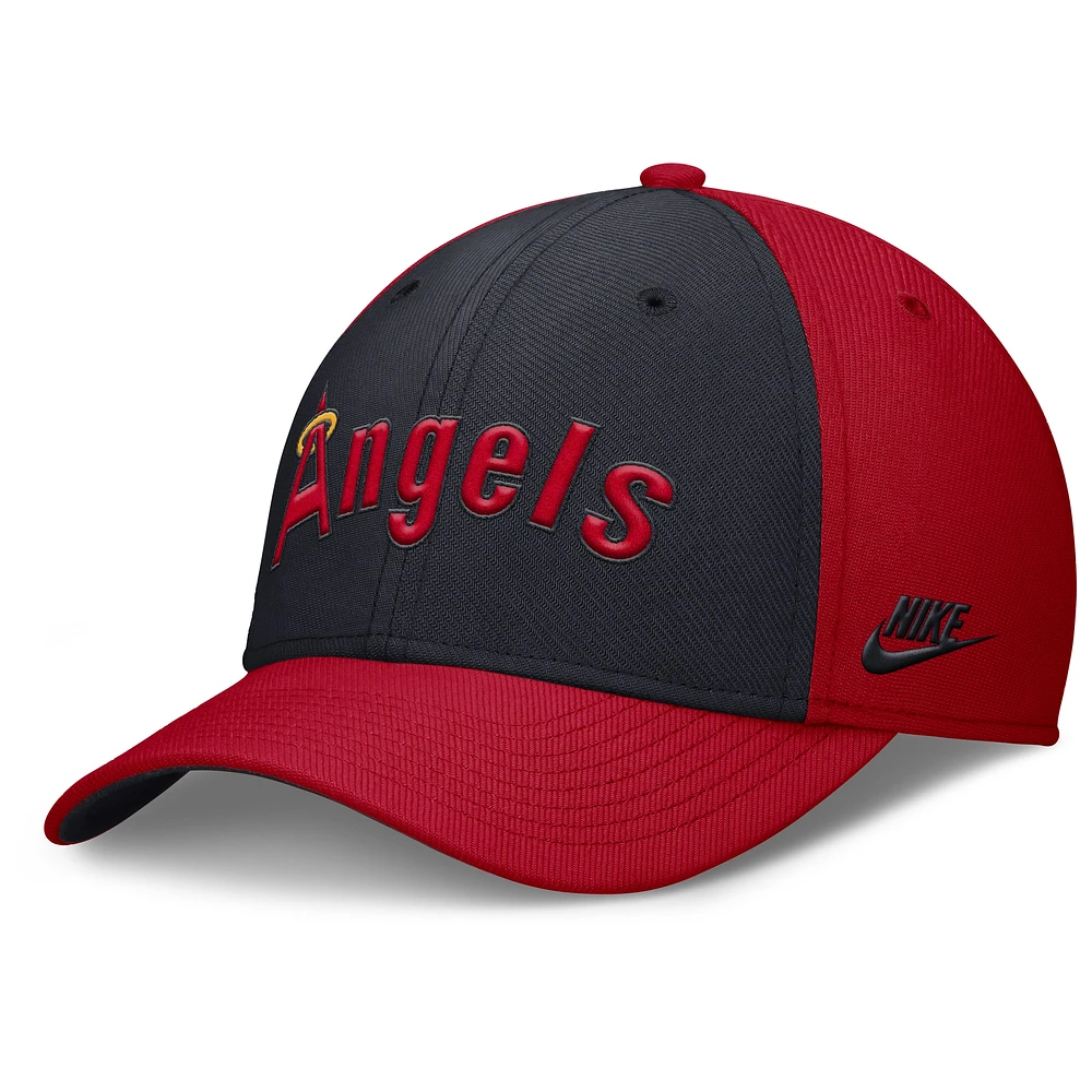 Men's Nike Red/Navy California Angels Rise Swoosh Performance Flex Hat