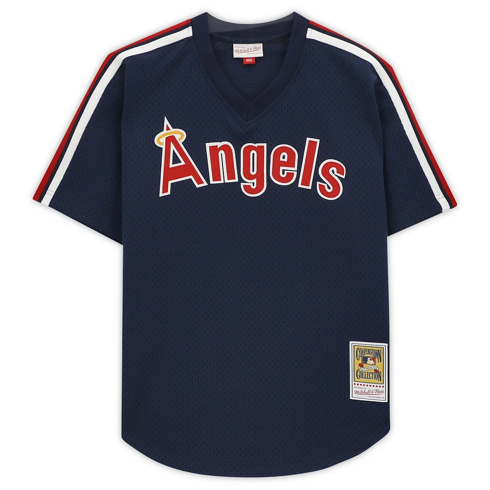 Reggie Jackson Navy California Angels Autographed Mitchell & Ness Cooperstown Collection Replica Batting Practice Jersey with "H.O.F. '93" Inscription